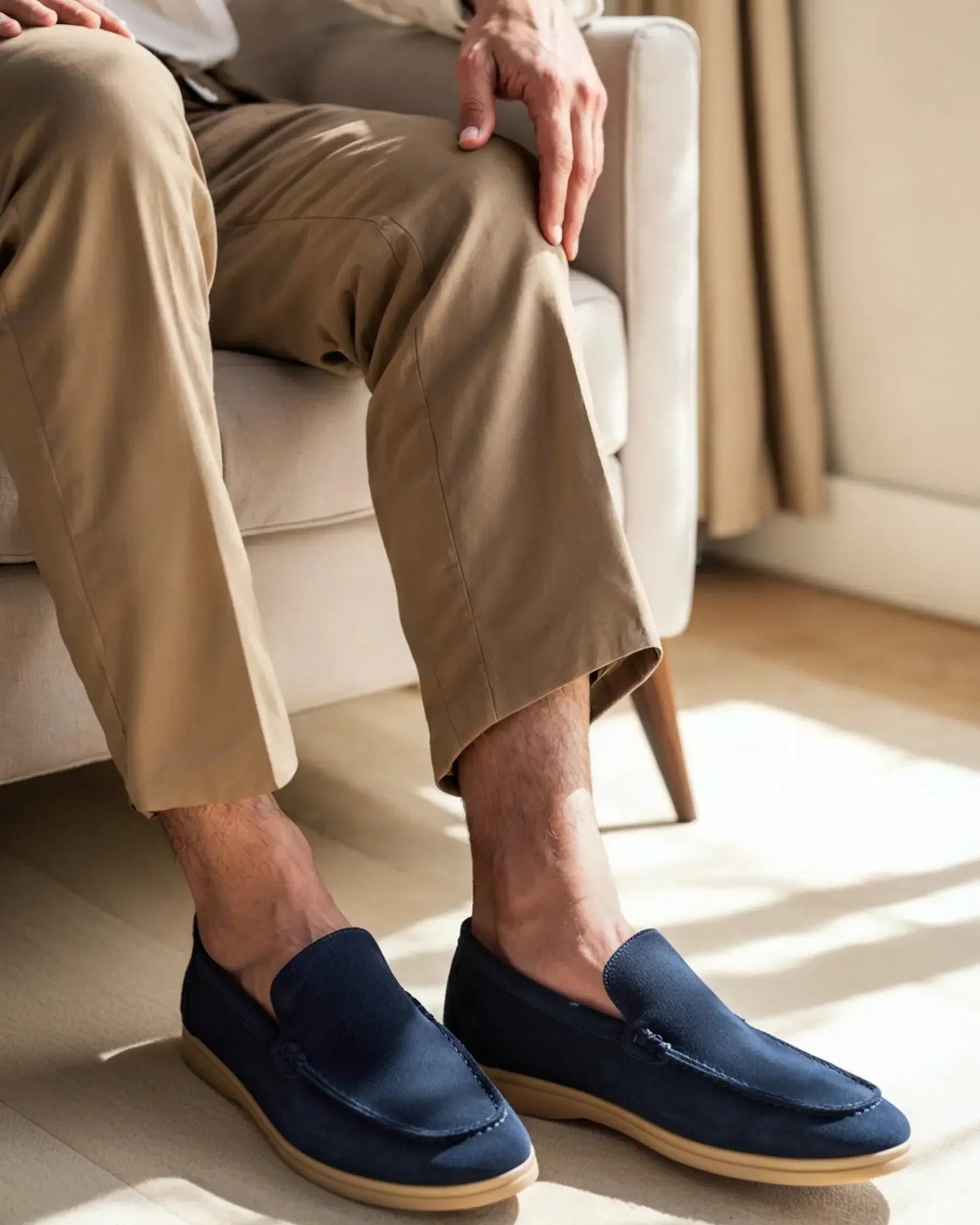 Ardenor - Mocassini in suede con cuciture a contrasto