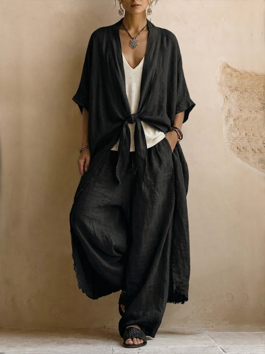 Nerelle - Cardigan lungo e pantaloni