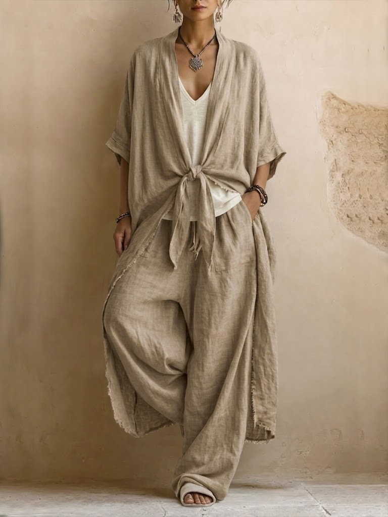 Nerelle - Cardigan lungo e pantaloni