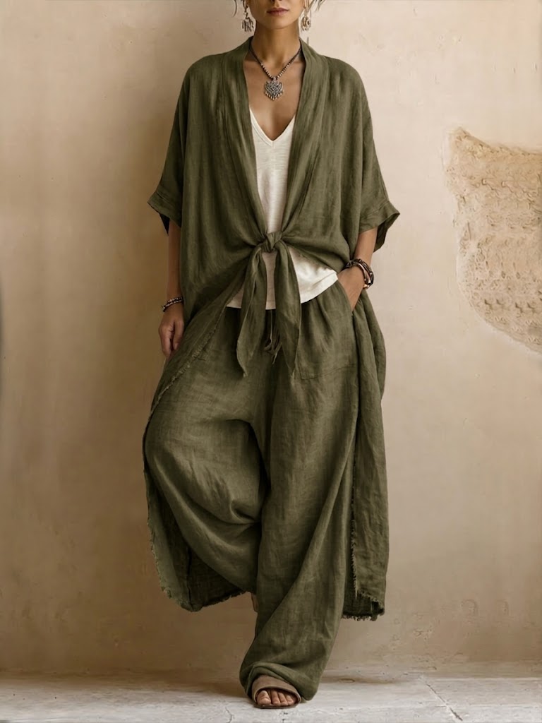 Nerelle - Cardigan lungo e pantaloni