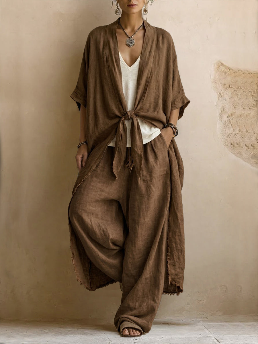 Nerelle - Cardigan lungo e pantaloni