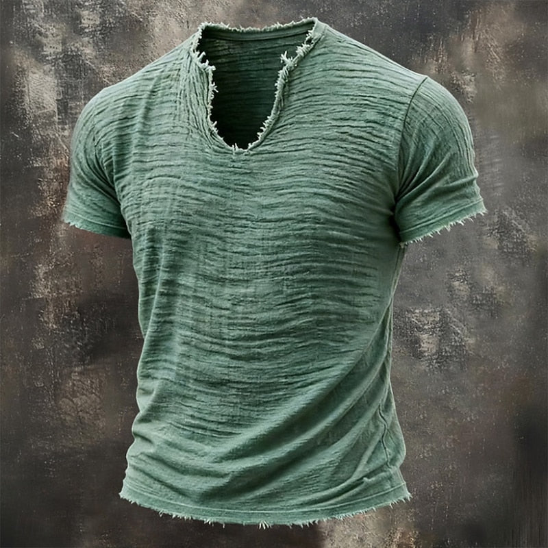 Renzo - T-shirt Vintage con scollo a V