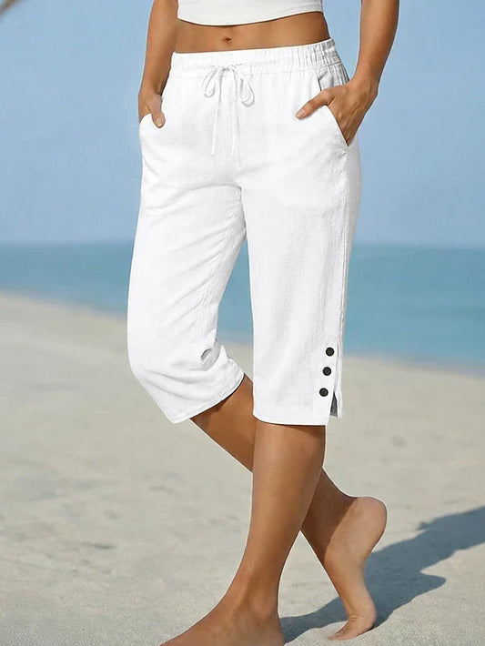 Mavis - Pantaloni Capri con Vita Elastico