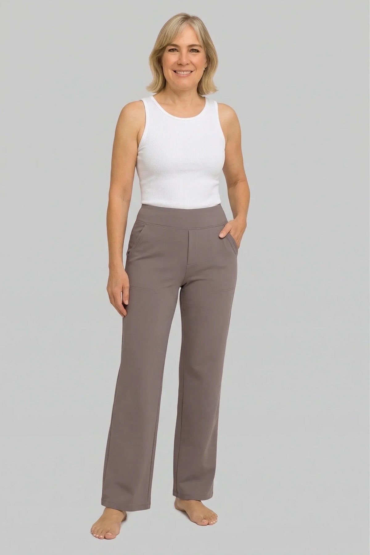 Klara - Pantaloni Stretch a Vita Alta con Tasche