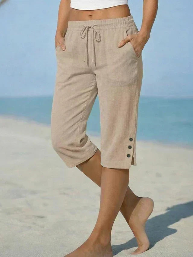 Mavis - Pantaloni Capri con Vita Elastico
